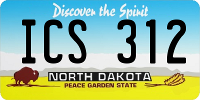 ND license plate ICS312
