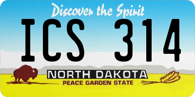 ND license plate ICS314