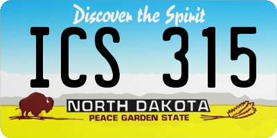ND license plate ICS315