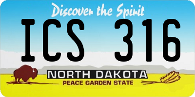 ND license plate ICS316