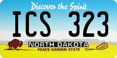 ND license plate ICS323