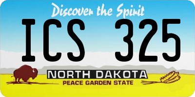 ND license plate ICS325