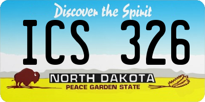 ND license plate ICS326