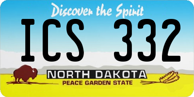 ND license plate ICS332