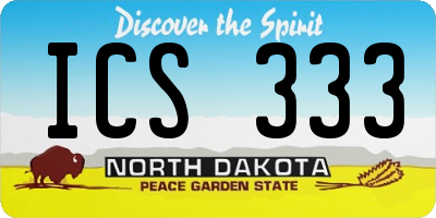ND license plate ICS333