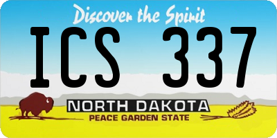ND license plate ICS337