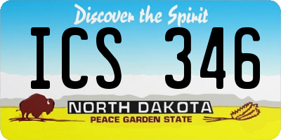 ND license plate ICS346