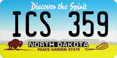 ND license plate ICS359