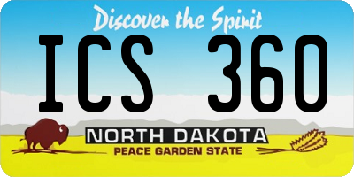 ND license plate ICS360