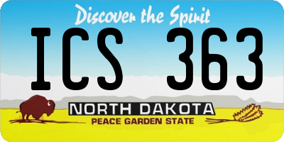 ND license plate ICS363