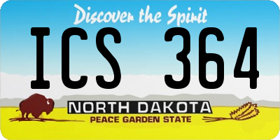 ND license plate ICS364
