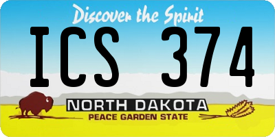 ND license plate ICS374