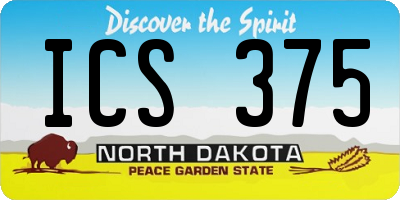 ND license plate ICS375