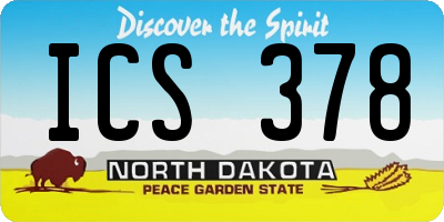 ND license plate ICS378