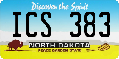 ND license plate ICS383