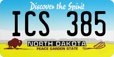 ND license plate ICS385