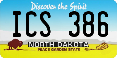 ND license plate ICS386