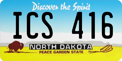 ND license plate ICS416