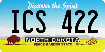 ND license plate ICS422
