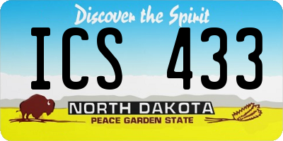 ND license plate ICS433