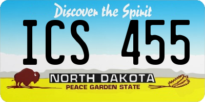 ND license plate ICS455