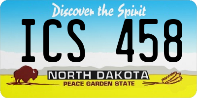 ND license plate ICS458