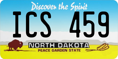 ND license plate ICS459
