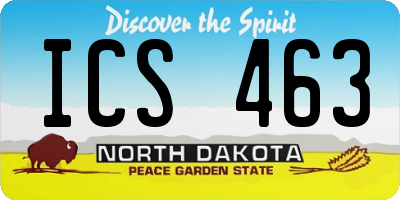 ND license plate ICS463