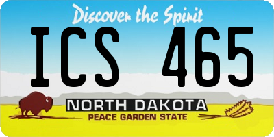 ND license plate ICS465