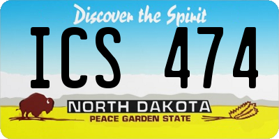 ND license plate ICS474
