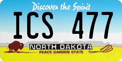 ND license plate ICS477