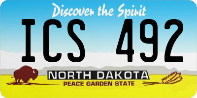 ND license plate ICS492