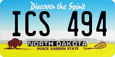 ND license plate ICS494