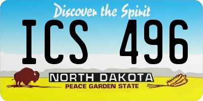 ND license plate ICS496