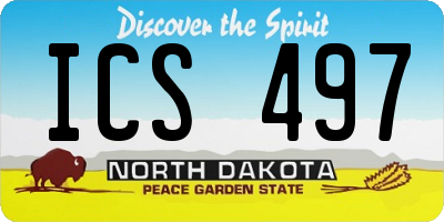 ND license plate ICS497