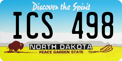 ND license plate ICS498