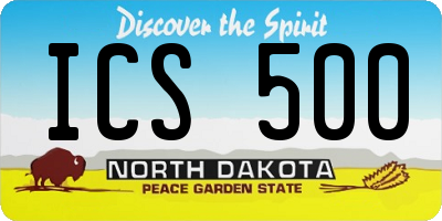 ND license plate ICS500