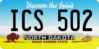 ND license plate ICS502