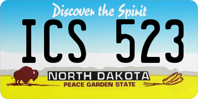 ND license plate ICS523