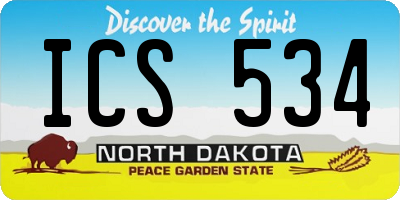 ND license plate ICS534