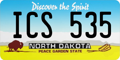 ND license plate ICS535