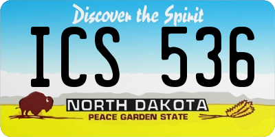 ND license plate ICS536