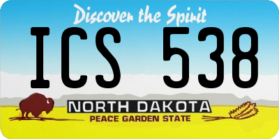 ND license plate ICS538