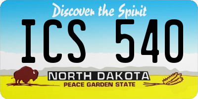 ND license plate ICS540