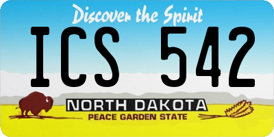 ND license plate ICS542