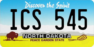 ND license plate ICS545