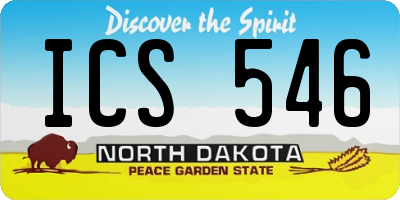 ND license plate ICS546