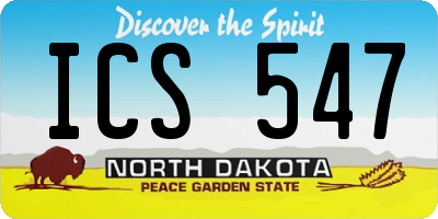 ND license plate ICS547