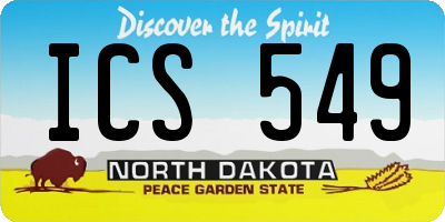 ND license plate ICS549