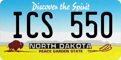 ND license plate ICS550